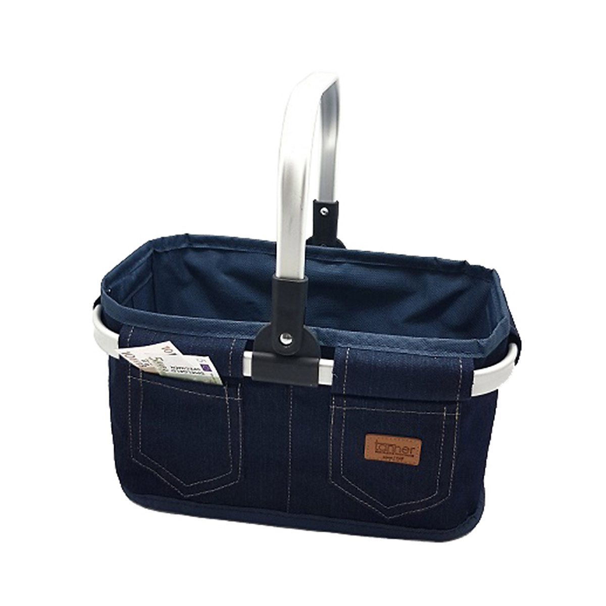 Einkaufskorb Jeans, leer