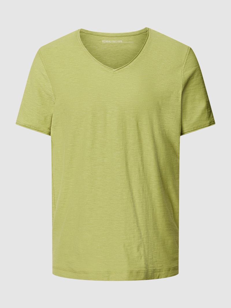 T-Shirt mit V-Ausschnitt in hellgrün