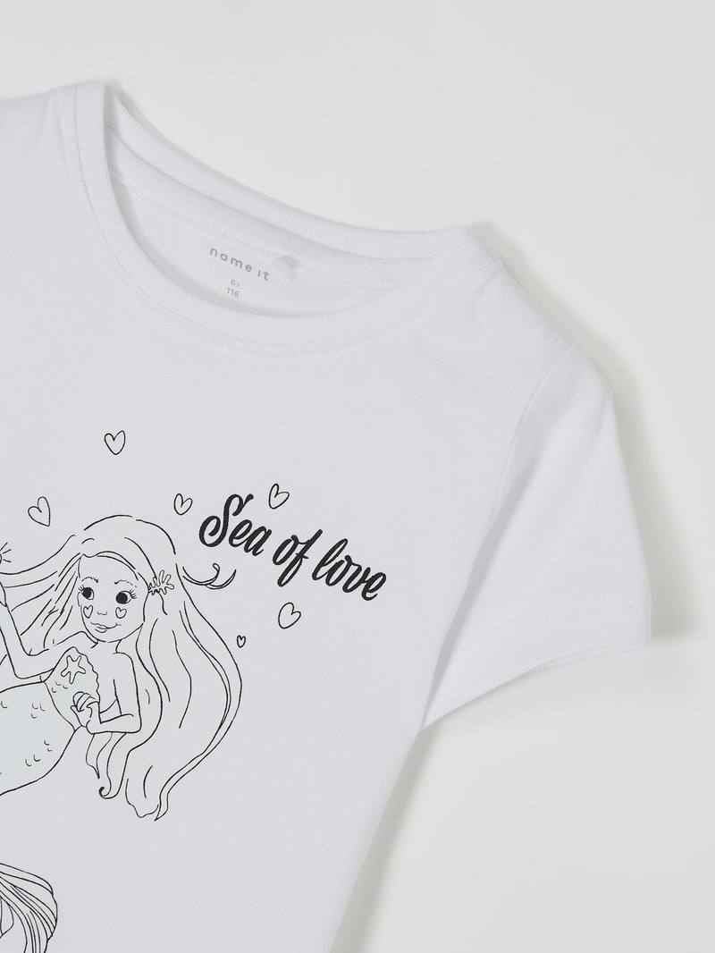 T-Shirt aus Bio-Baumwolle Modell 'Zisanne' in offwhite