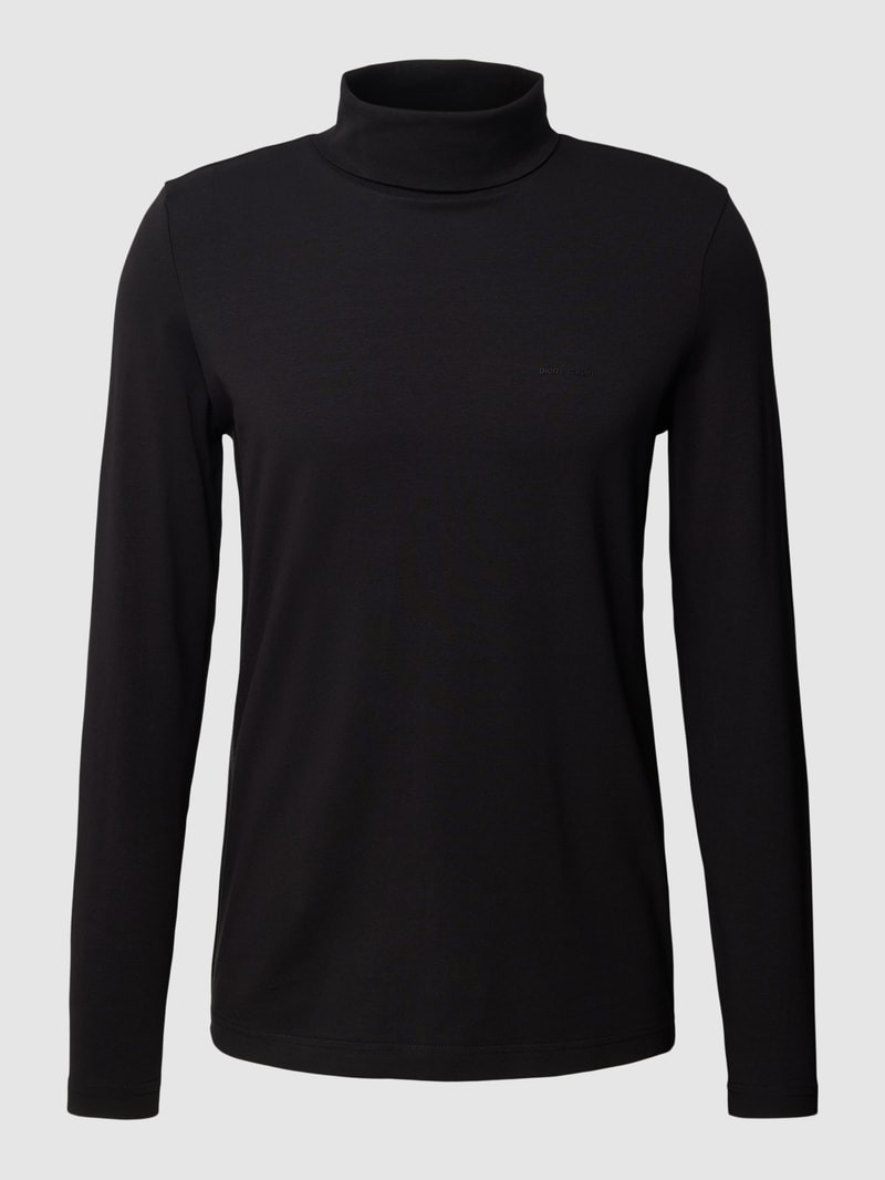 Longsleeve mit Rollkragen in unifarbenem Design in schwarz