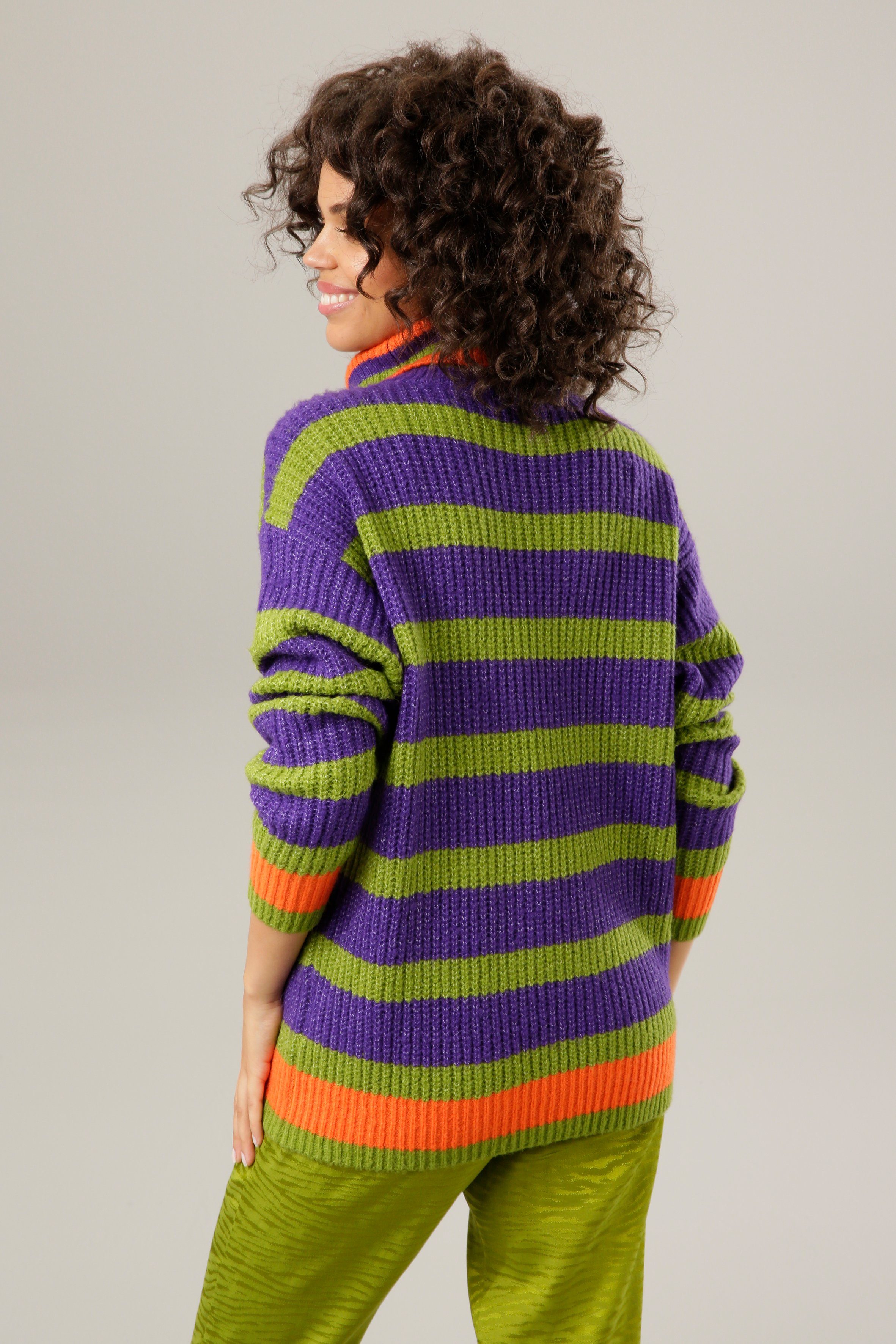 Aniston CASUAL Strickpullover im farbenfrohem Streifen-Dessin