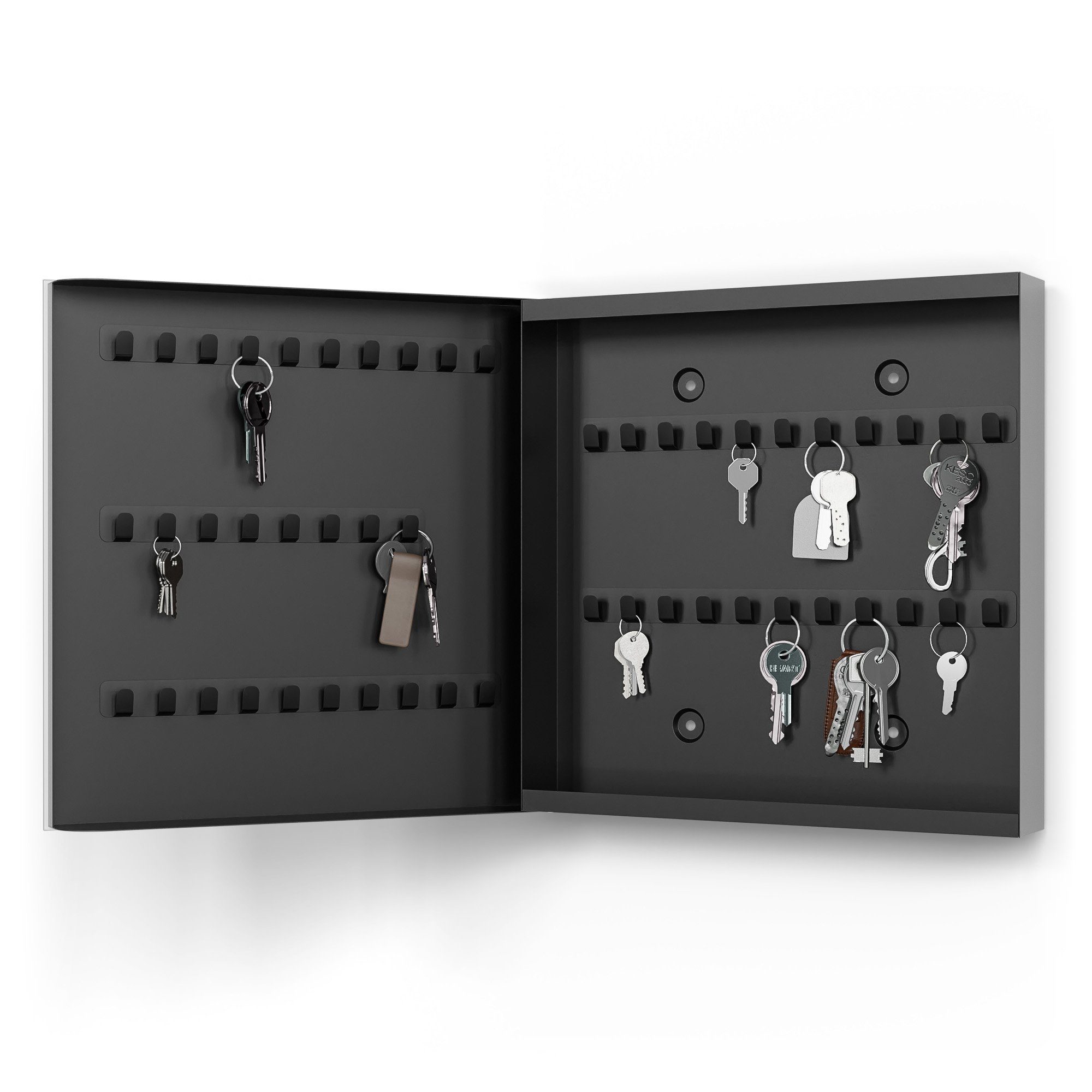 DEQORI Schlüsselkasten 'Rauchige Nebelschwaden', Glas Schlüsselbox modern magnetisch beschreibbar