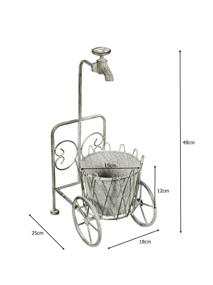 Ambiente Haus Blumenständer mit Wasserhahn in antikgrau günstig kaufen onesize