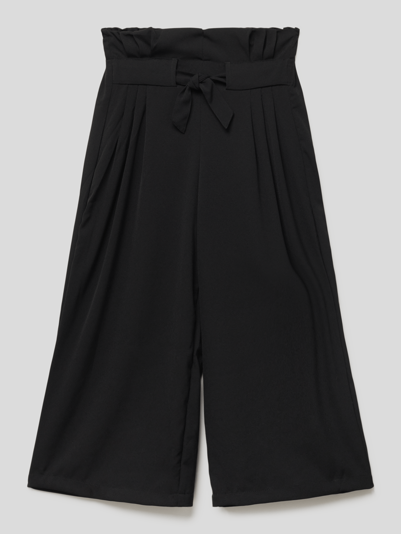 Stoffhose mit Knoten-Detail in schwarz