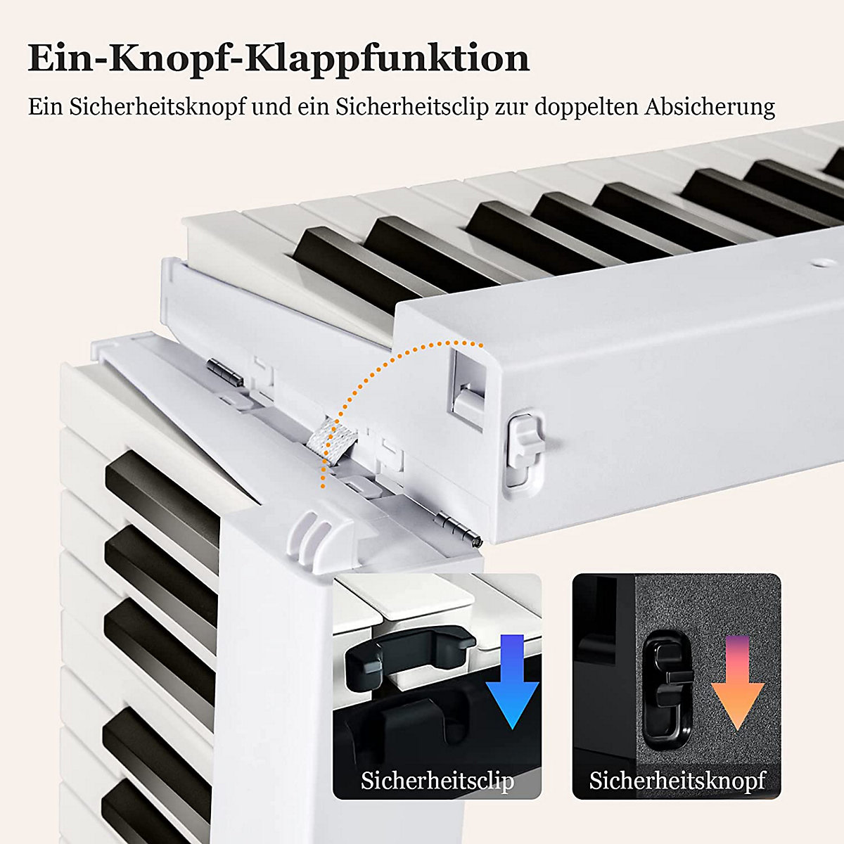 Keyboard 88 Tastatur klappbar mit 2 Stereolautsprechern