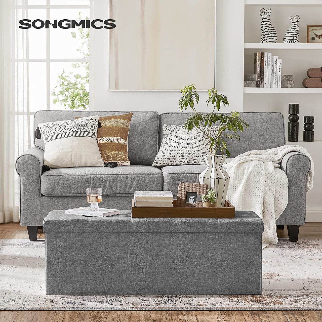 Songmics Sitzbank mit , 120 L, 110 x 38 x 38 cm
