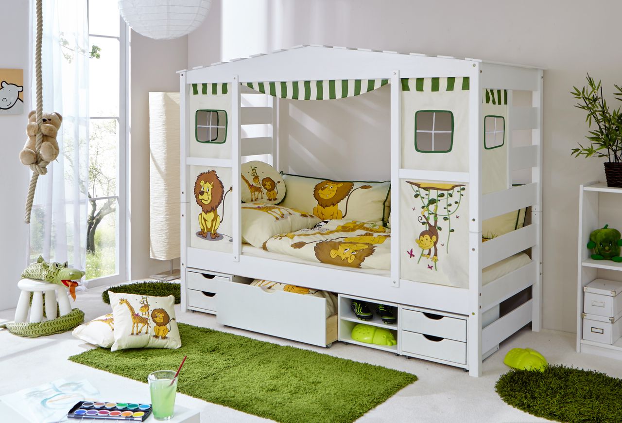 Ticaa Hausbett Safari Var 3 - mit Funktionsschubkasten -