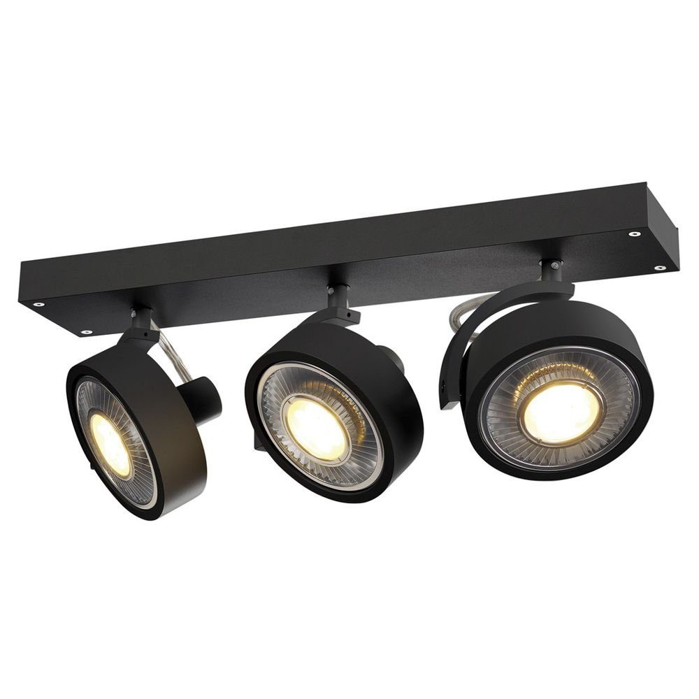 SLV Deckenspot Wand- und Deckenspot Kalu, GU10, schwarz, 3-flammig, keine Angabe, Leuchtmittel enthalten: Nein, warmweiss, Deckenstrahler, Deckenspot, Aufbaustrahler