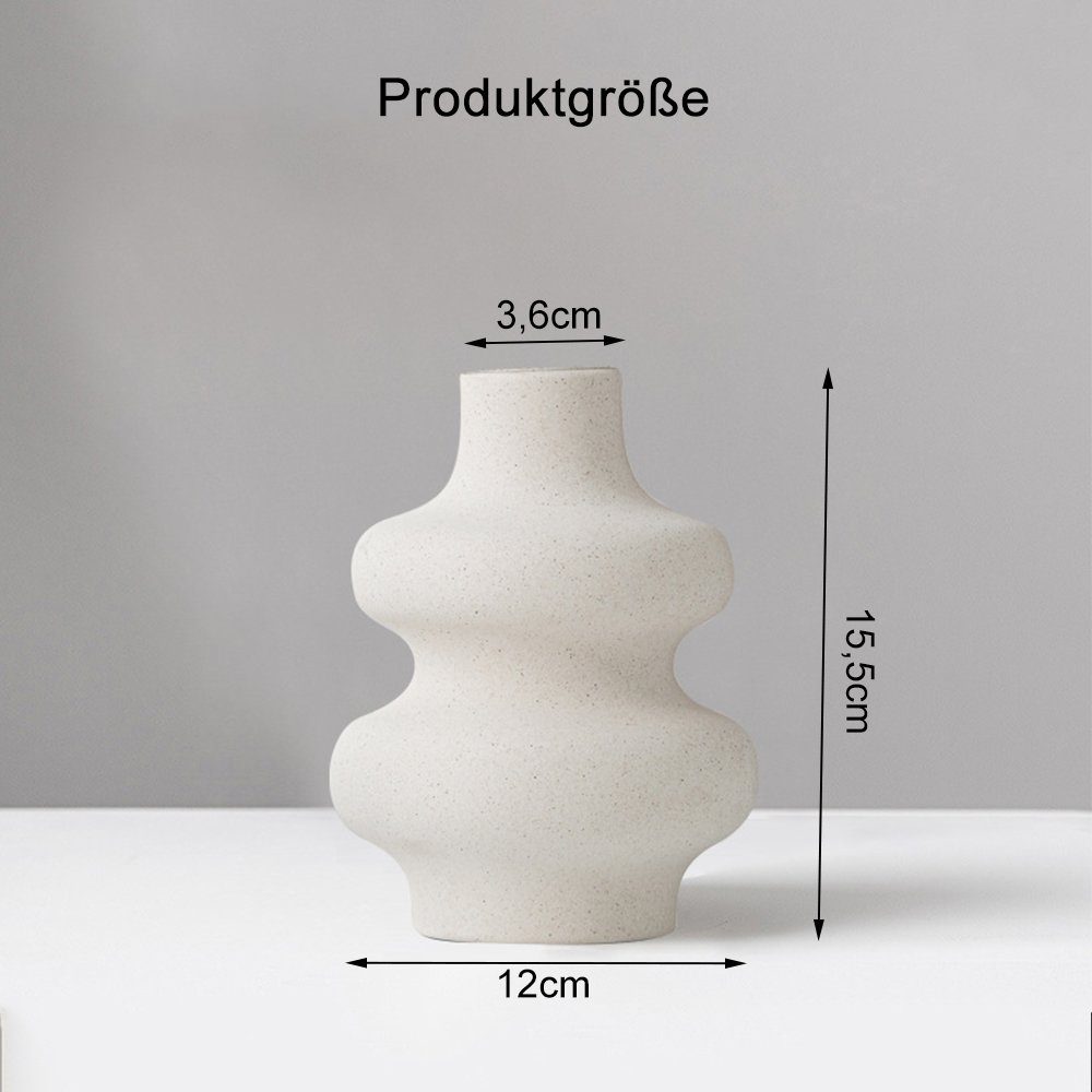 zggzerg Dekovase Vase Für Pampasgras Beige, Spiral Geformter Mit Loch Keramik Vase
