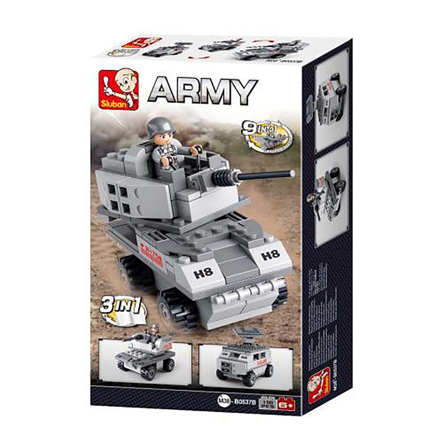 Mini-Bauset Panzer 3-in-1 - Bausteine Set M38-B0537B