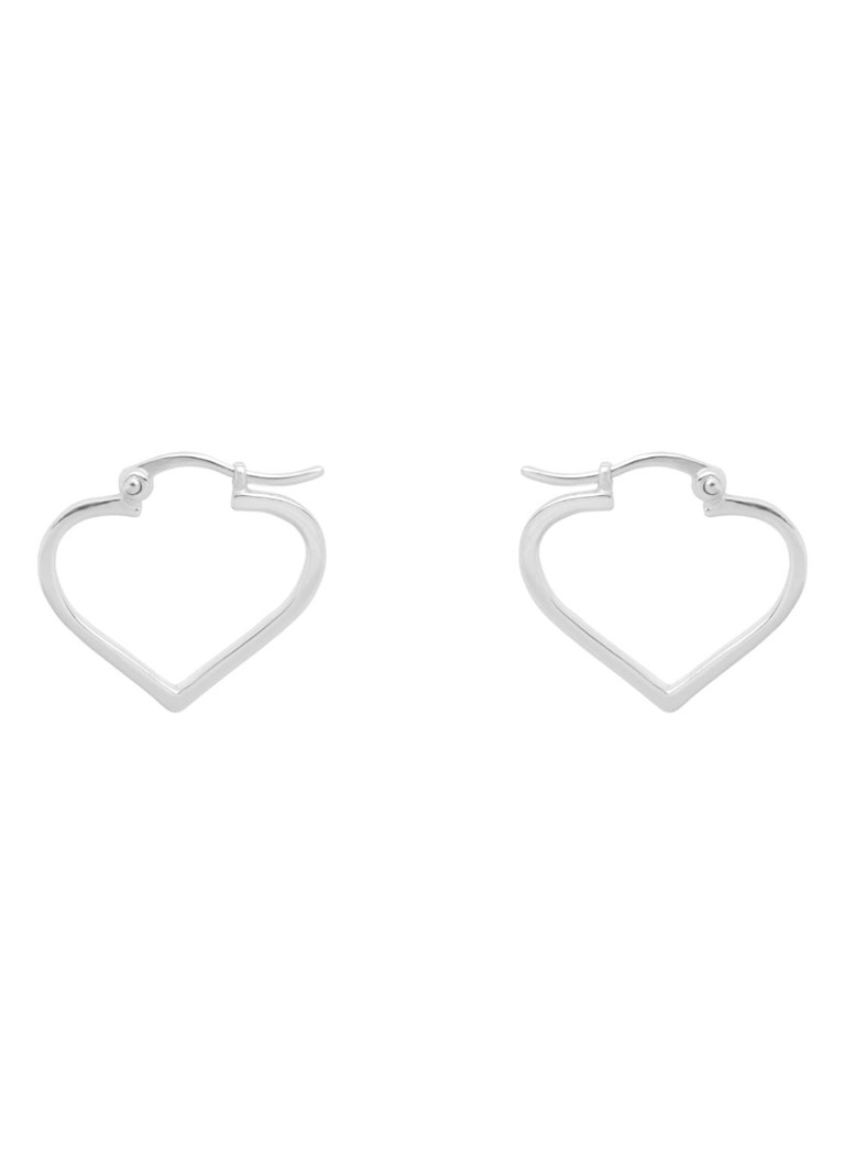 Anna + Nina Funky Love Small silver-plated hoop earrings