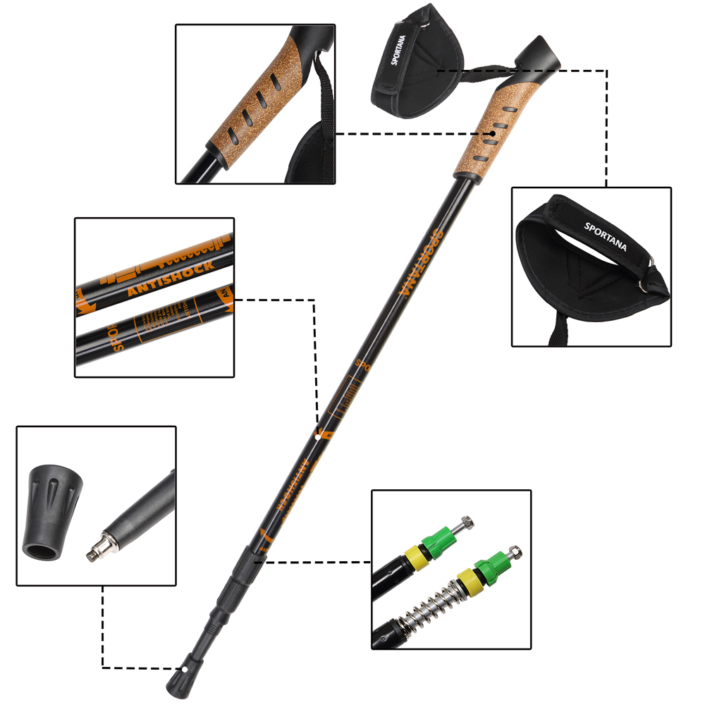 DEUBA Nordic Walking Stöcke 68 – 135cm orange