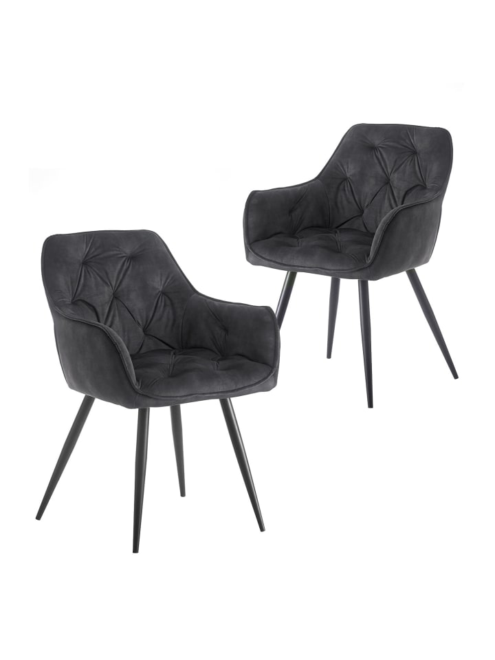 B&D Home 2er-Set: Esszimmerstuhl DIETER in Anthrazit - (B)56 x (H)84 x (T)61 cm günstig kaufen onesize
