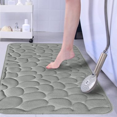 Badematte Badematte, 2 Stück Memory Foam Badematte CALIYO, Memory Schaum, Rutschhemmend beschichtet, schnell trocknend, strapazierfähig, Polyester, Duschteppich für Badewanne, Dusche, Badezimmer