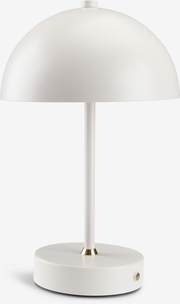 Luminária a bateria KENT KENT Ø16xH25cm cinza claro com botão de toque e temporizador.