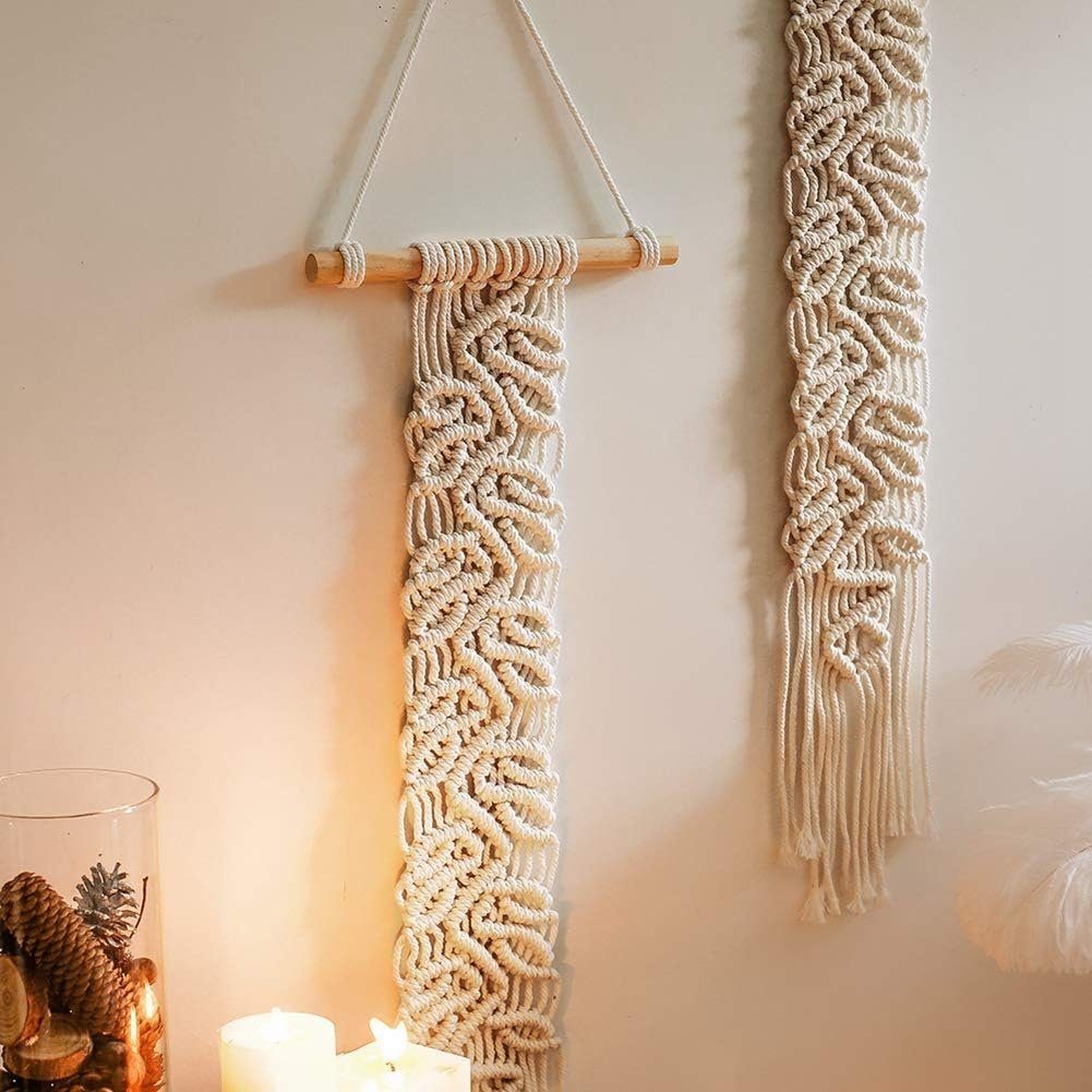 Wandteppich Wandteppich Handgefertigte Blattmuster Makramee Wandbehang Boho 2 Set, FELIXLEO