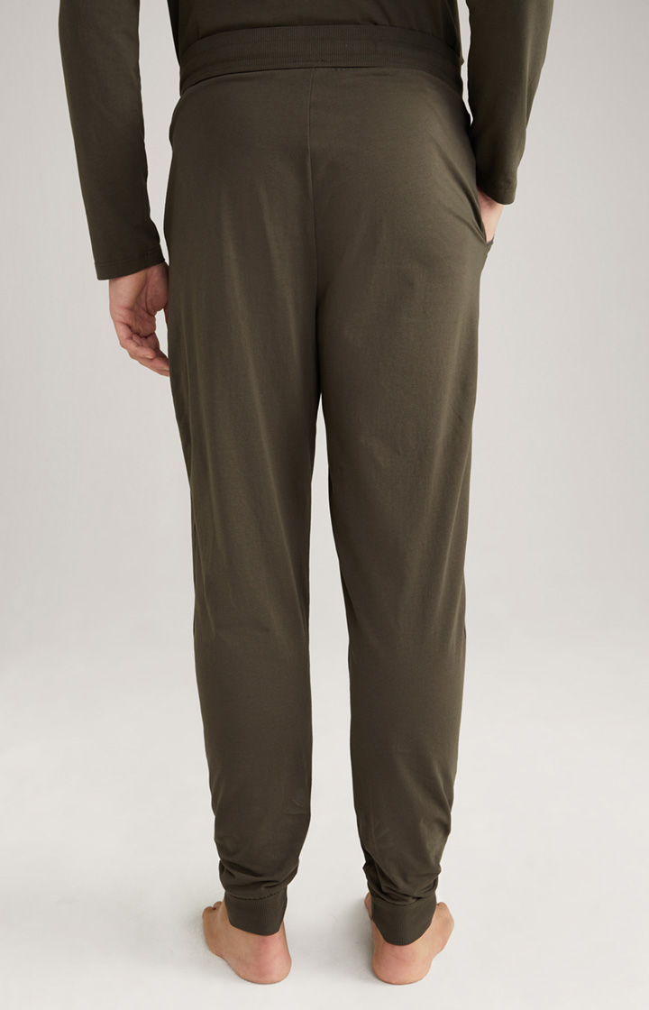 Loungewear Hose in Dunkelgrün-Braun