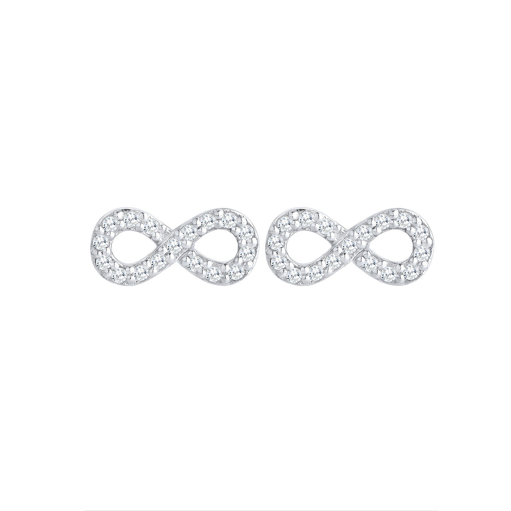Elli Elli Boucles d'Oreilles Infinity Zirkonia Unendlichkeit 925 Silber Boucles d'oreilles