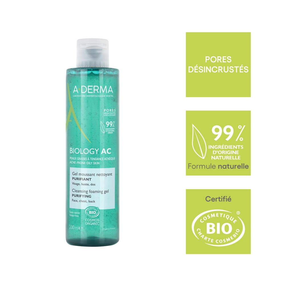 A-Derma Biology AC Gel moussant purifiant Bio 20 0 ml Gel moussant