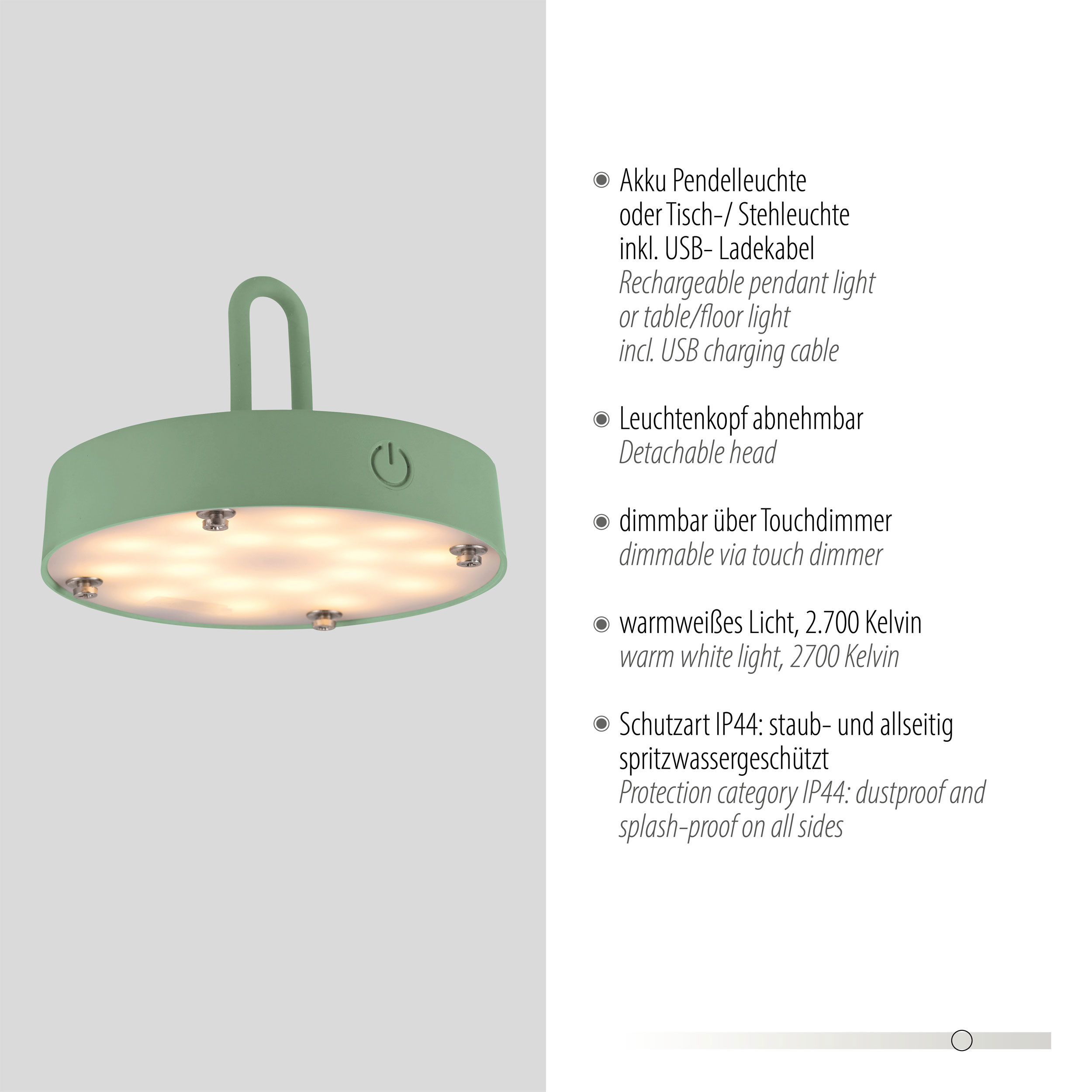 JUST LIGHT.LED-Akku-Tischleuchte 1 flg