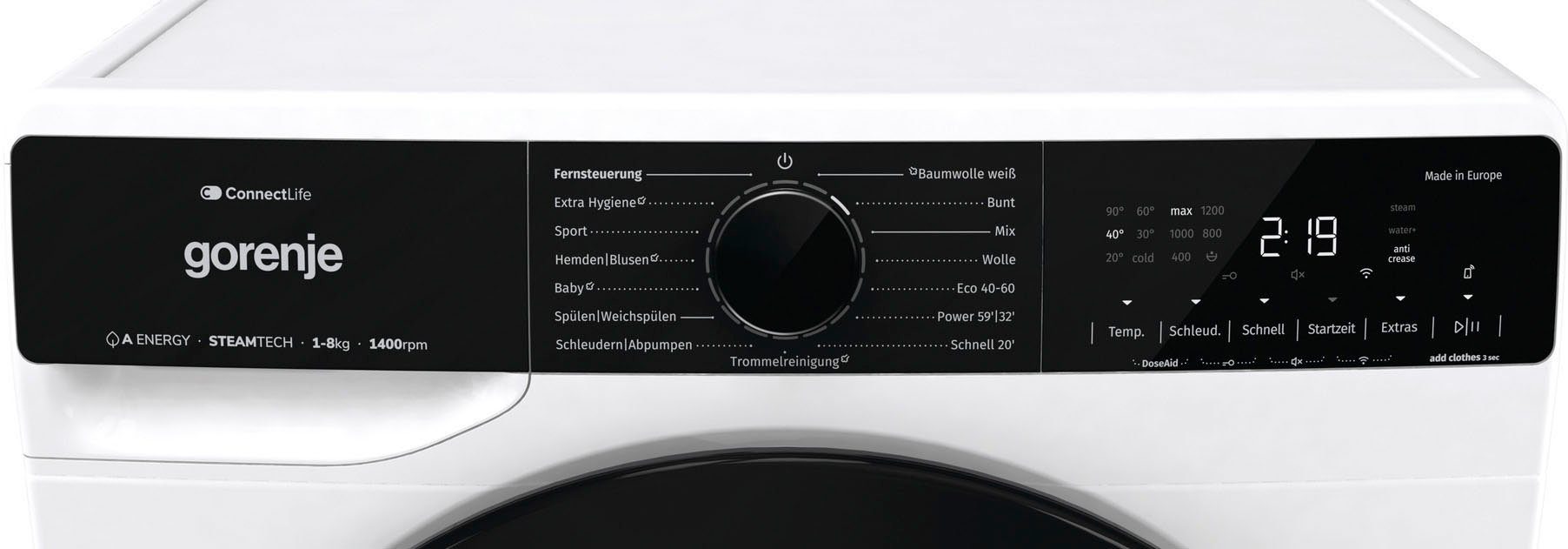 GORENJE Waschmaschine WPNA 84 SATSWIFI, 8 kg, 1400 U/min, SlimLine - nur 46,5 cm tief