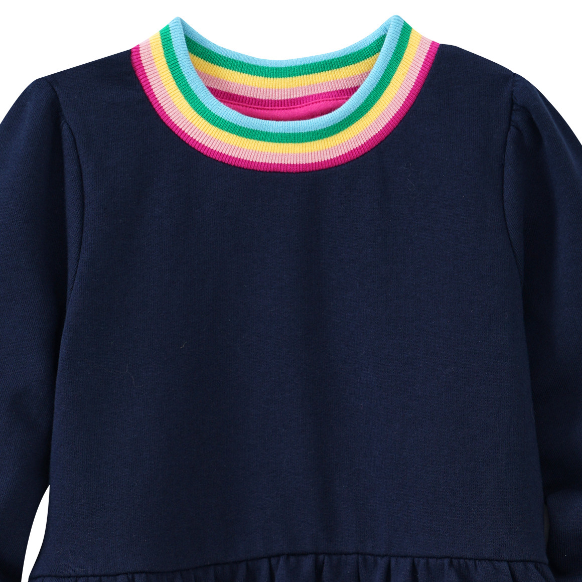 Mädchen Sweatkleid mit bunten Bündchen
