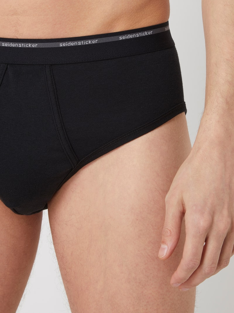Slip aus Baumwolle im 2er-Pack in schwarz