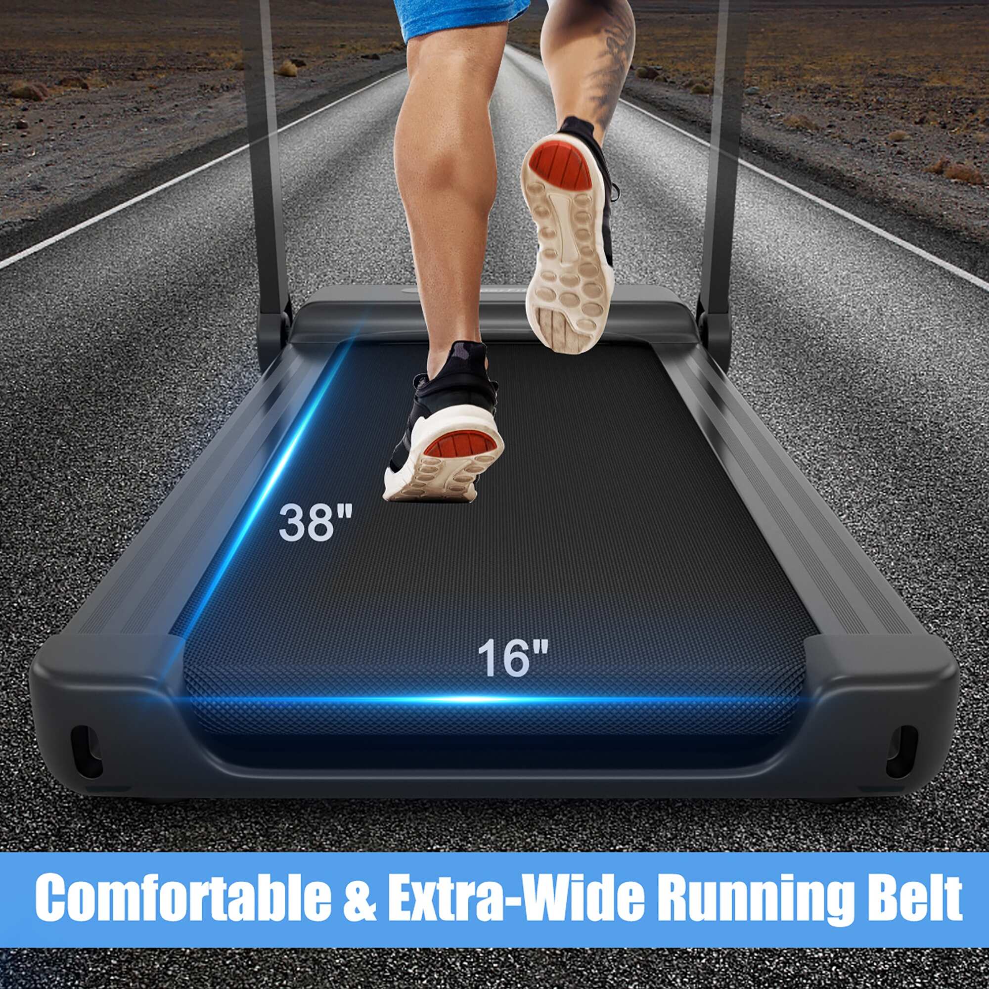 SuperFit 2.25HP Electric Treadmill Running Machine w/App Control for
