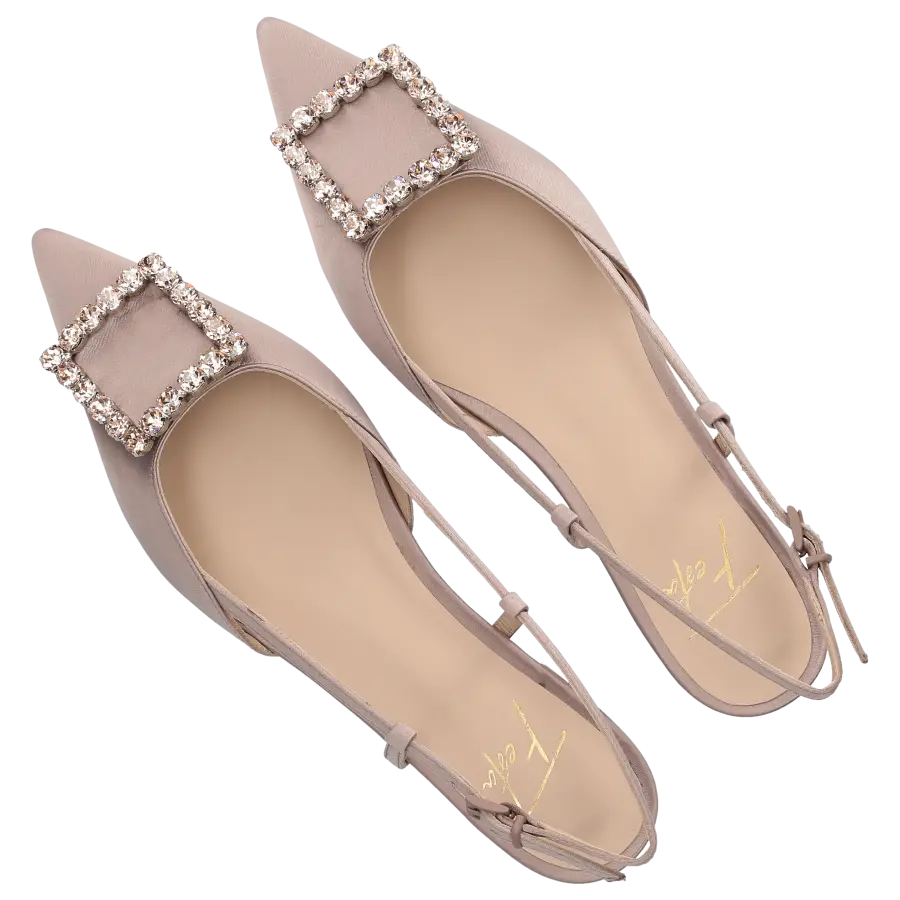 Roberto Festa - Sling-Ballerinas LAVANDA Seide - beige
