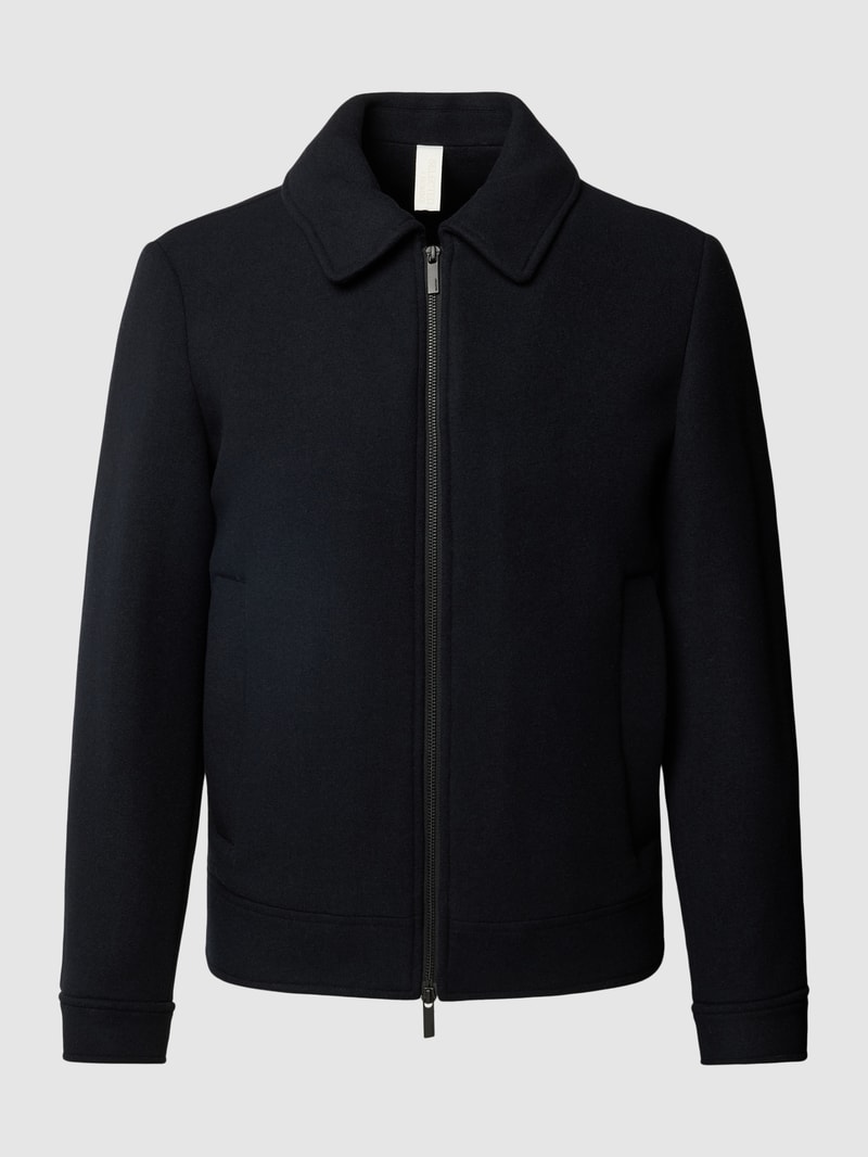 Jacke aus woll-Mix mit Umlegekragen in schwarz