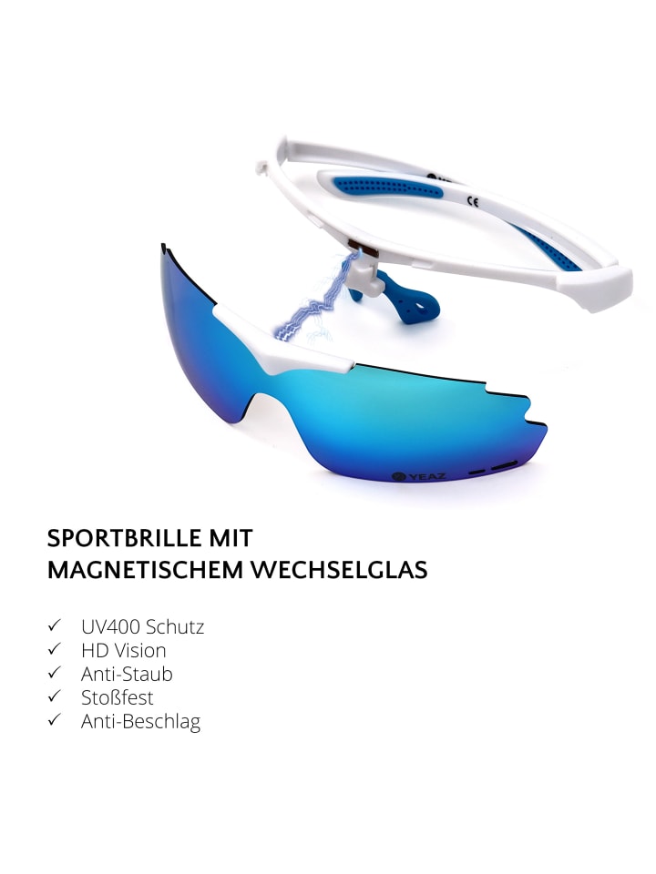 YEAZ SUNUP Set Magnet-Sport-Sonnenbrille in mattweiß günstig kaufen onesize