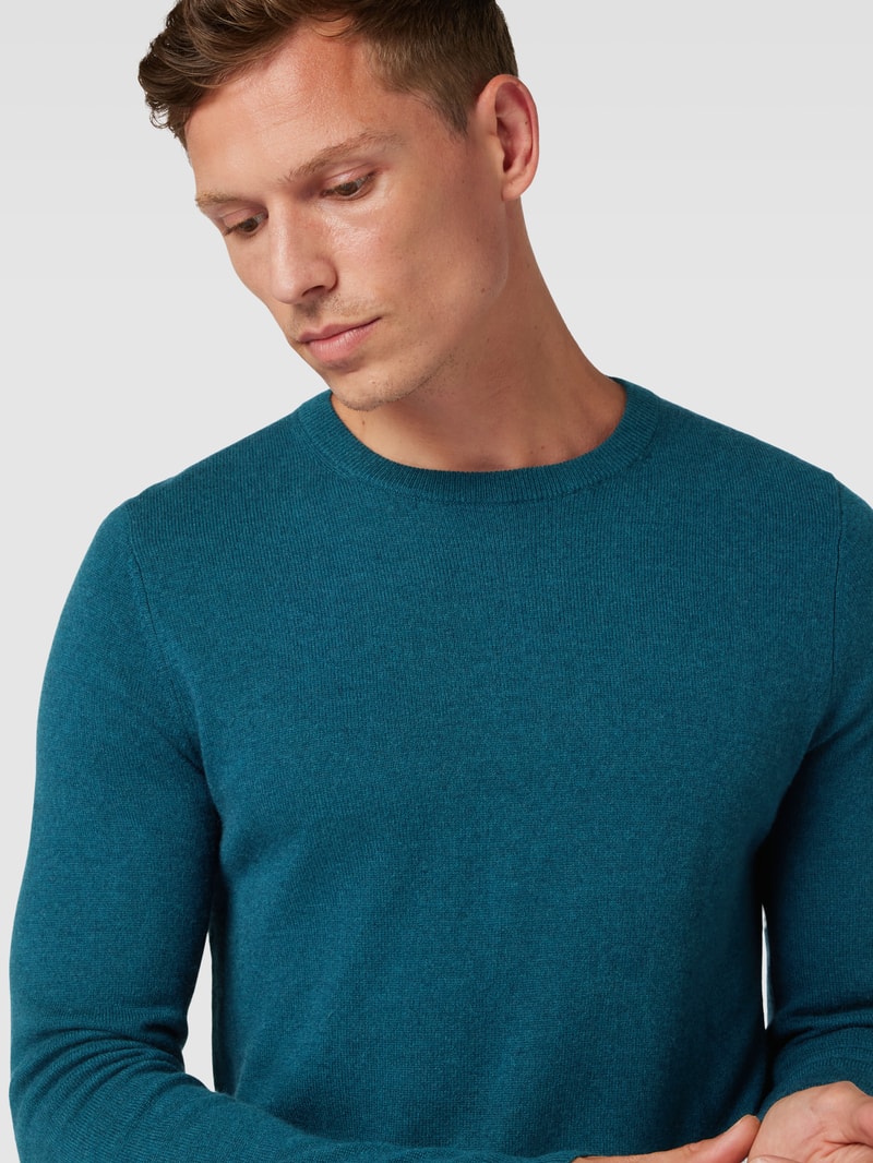 Strickpullover in melierter Optik in lagune meliert