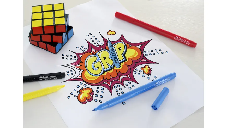 FABER-CASTELL Fasermaler Grip Colour Marker 20er-Etui