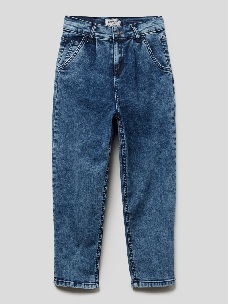 Jeans im Used-Look in dunkelblau