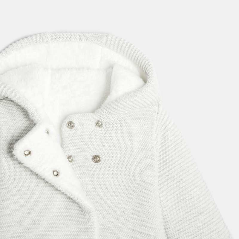 Manteau-pull fourré blanc naissance