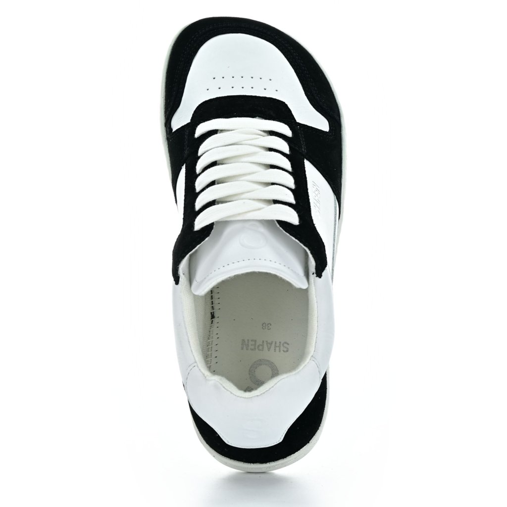 Shapen RE:WIND Black & White Leather Barfußschuhe