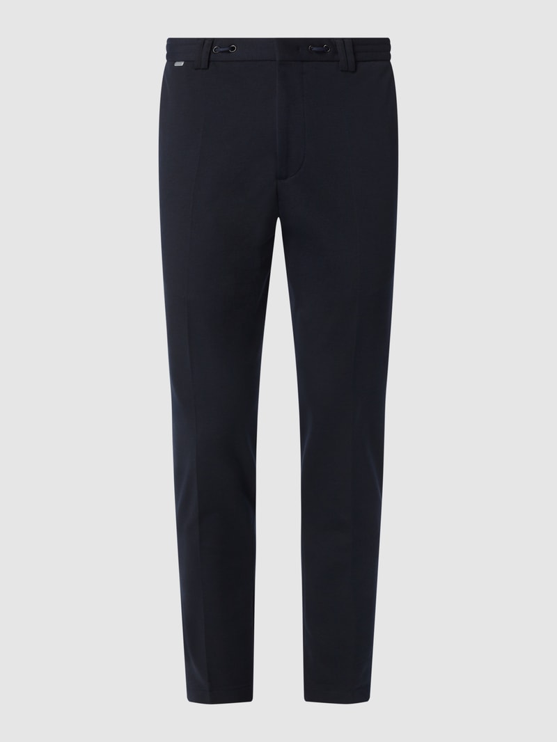 Stoffhose in gerader Passform mit Stretch-Anteil Modell 'Cijuno' in marineblau