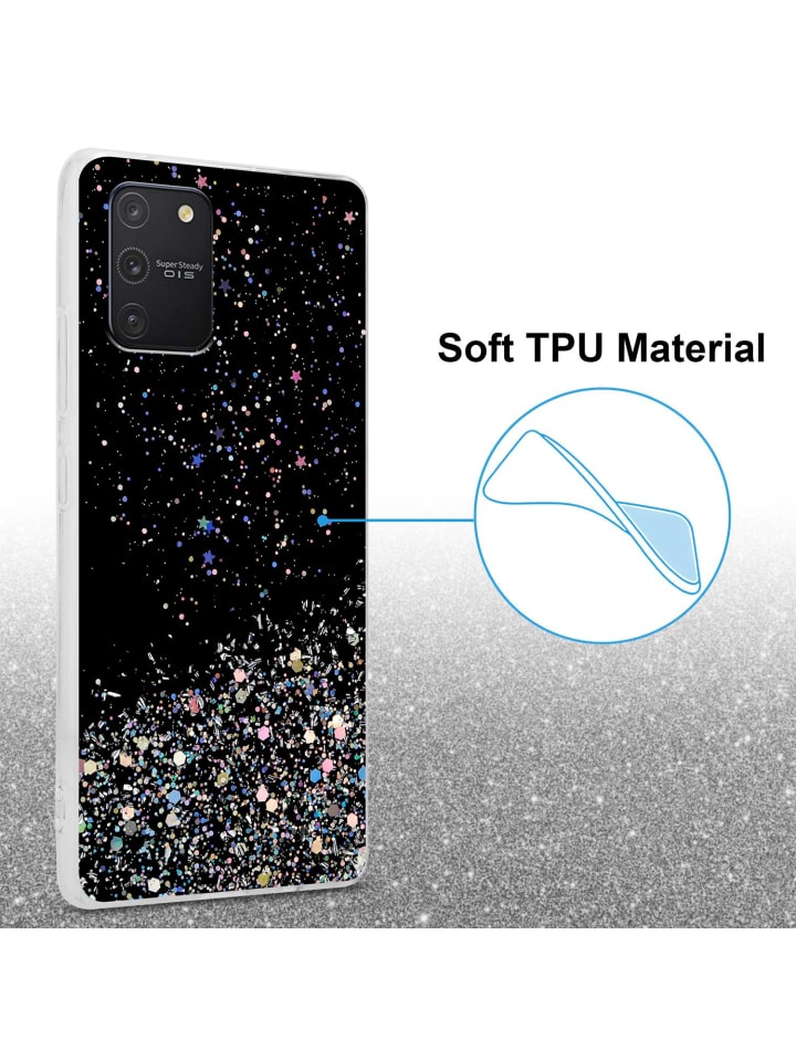 cadorabo Hülle für Samsung Galaxy A91/S10 LITE/M80s in Schwarz mit Glitter günstig kaufen onesize