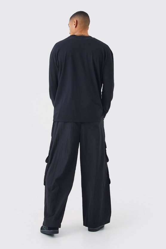 Langärmliges Oversize T-Shirt mit Bm-Print