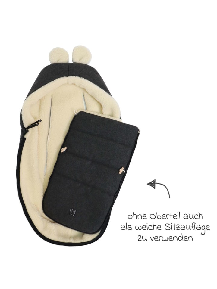 Kaiser Fleece-Fußsack Hoody Maus Wool Fütterung aus 100% Schafwolle in grau günstig kaufen onesize