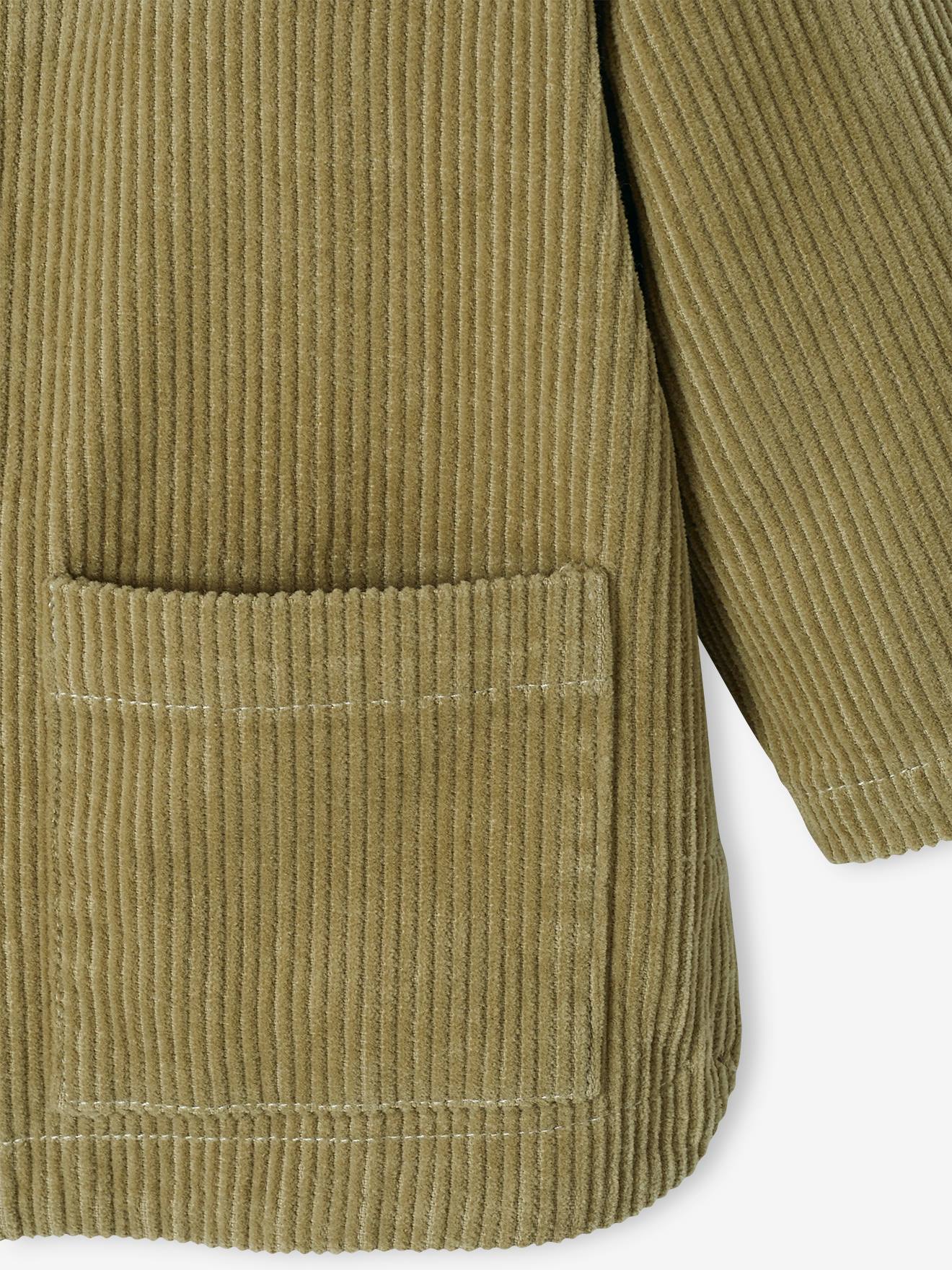 Chemise en velours côtelé bébé vert de gris
