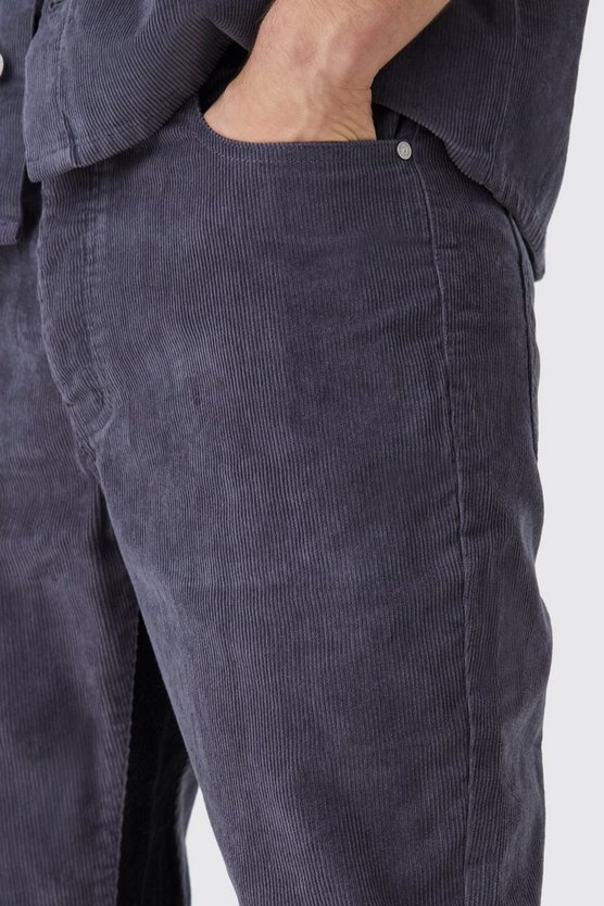 Tall Fixed Waist Slim Flare Gusset Cord Trouser