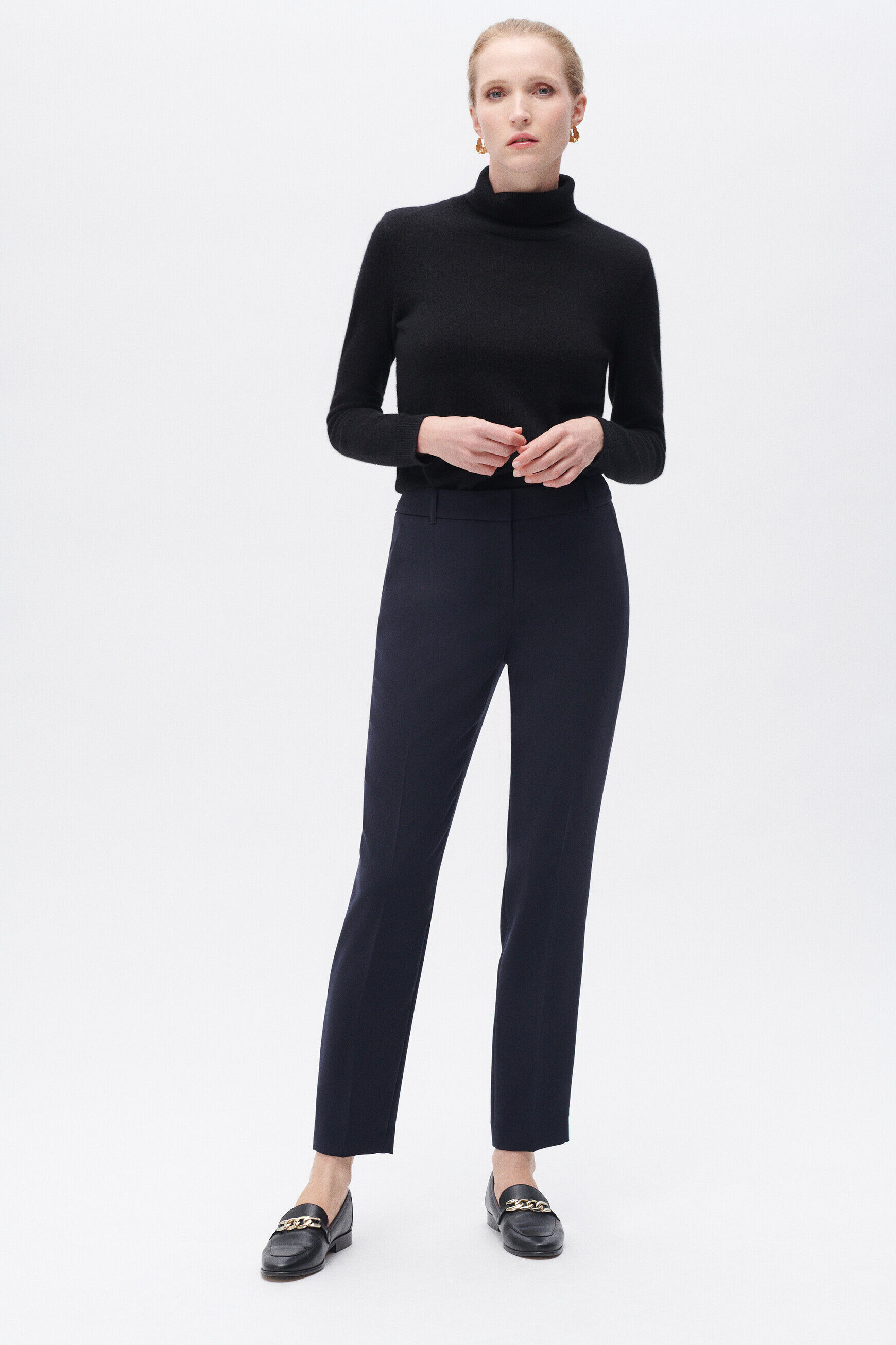 Pantalon pgautier bleu marine femme