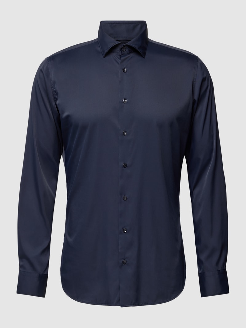 Super Slim Fit Business-Hemd mit Kentkragen in marineblau