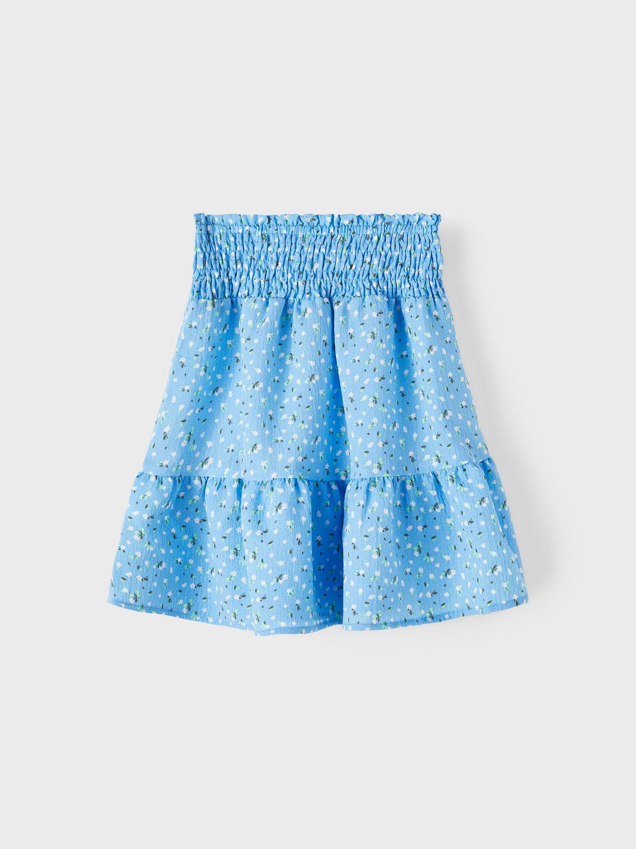 Name It Sommerrock Blumen Mini Rock Falten Volant Knielang Stretch Bund NKFFANINNA 5698 in Blau