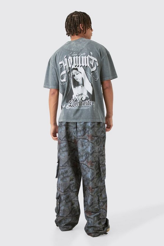 Camouflage Cargo-Hose mit elastischem Bund