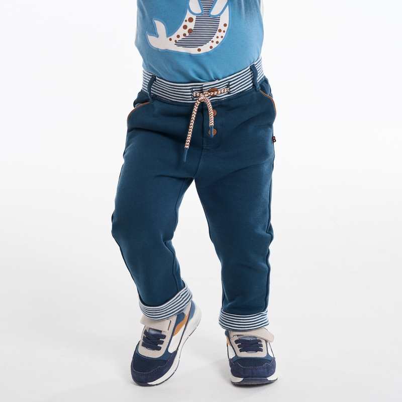 Pantalon molleton maille fantaisie bleu bébé garçon