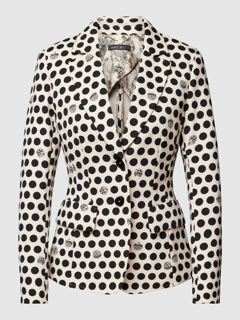 Blazer mit Allover-Muster und Pattentaschen in schwarz