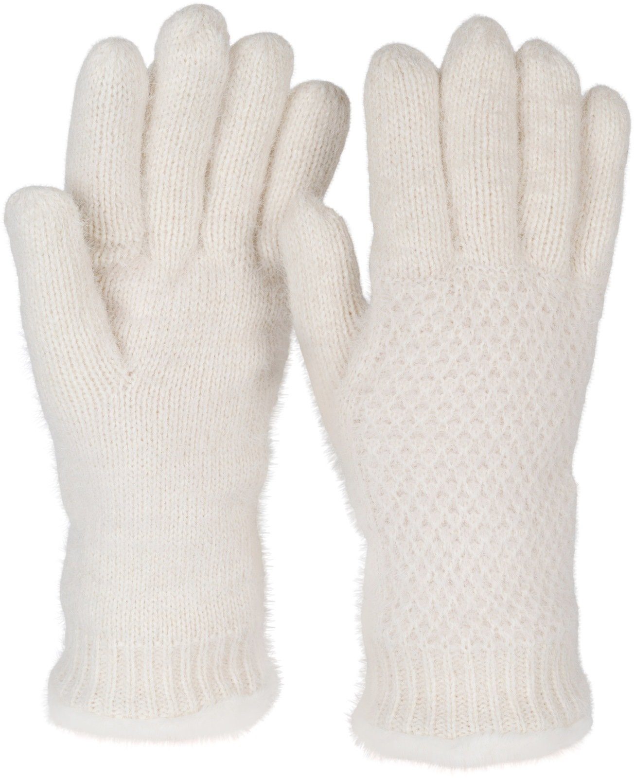 styleBREAKER Strickhandschuhe Strickhandschuhe mit Reiskornmuster und Fleece