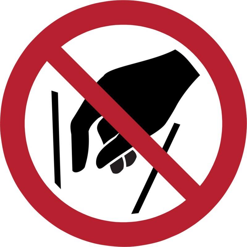 Djois Warnschild Hineinfassen verboten Klebstoff, einschraubbar PP (Polypropylen) 20 (B) x 0,14 (H) cm 3 Stück